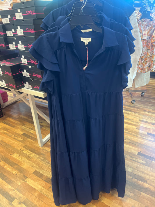 Long navy dress